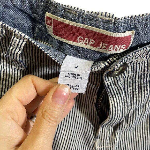 Gap Jeans Womens Striped Shorts Size 2 Blue/White Casual Cotton - Picture 3 of 4